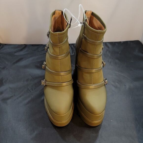 BRAND NEW JESSICA SIMPSON CHAELA HEEL BOOTS BUCKLE VAMP STRAPS WEDGE BOOT - Picture 2 of 16